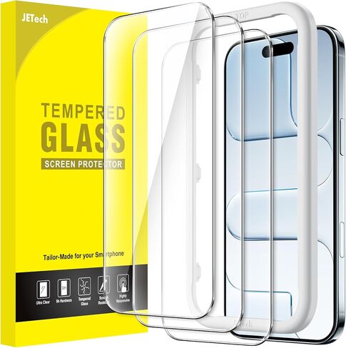 واقي شاشة Jetech لـ iPhone 17 Air ، فيلم زجاجي مقسى مع أداة تثبيت سهلة ، صلابة 9H ، شاشة صديقة للحالة ، 6.5 بوصة ، 3 عبوات in Saudi Arabia