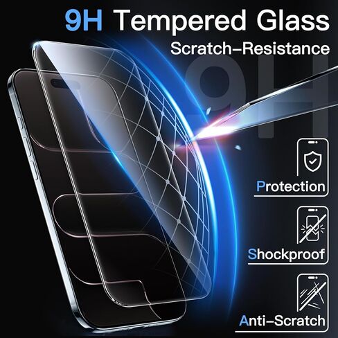 واقي شاشة Jetech لـ iPhone 17 Air ، فيلم زجاجي مقسى مع أداة تثبيت سهلة ، صلابة 9H ، شاشة صديقة للحالة ، 6.5 بوصة ، 3 عبوات in Saudi Arabia
