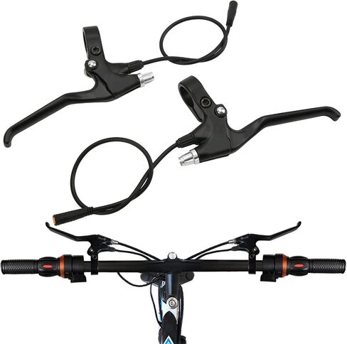 Tissting 1 Pair Electric Bike Brake Lever, 3-Pin Connection,Aluminum Alloy Left Right Brake Lever Handle with Waterproof Plug for E-Bike Electric Scooter Electric Bike Hand Brake Lever in Saudi Arabia