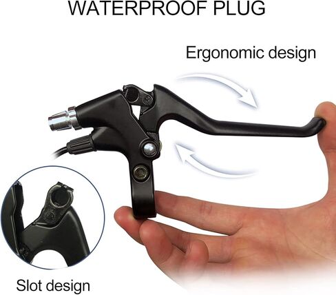 Tissting 1 Pair Electric Bike Brake Lever, 3-Pin Connection,Aluminum Alloy Left Right Brake Lever Handle with Waterproof Plug for E-Bike Electric Scooter Electric Bike Hand Brake Lever in Saudi Arabia