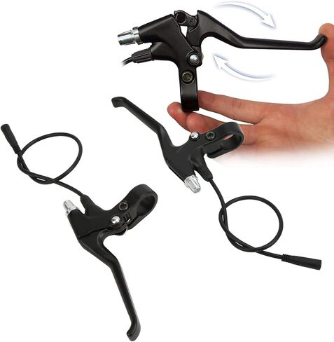 Tissting 1 Pair Electric Bike Brake Lever, 3-Pin Connection,Aluminum Alloy Left Right Brake Lever Handle with Waterproof Plug for E-Bike Electric Scooter Electric Bike Hand Brake Lever in Saudi Arabia