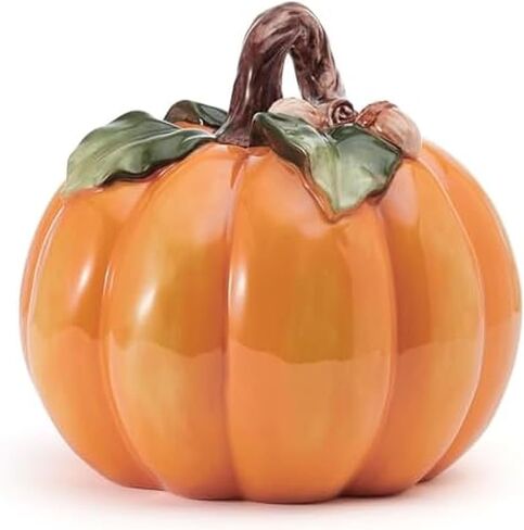 Fitz and Floyd Harvest Halloween Tall Flower Pumpkin Ceramic Figurine, 7 inch in Kuwait