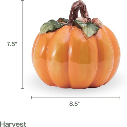 Fitz and Floyd Harvest Halloween Tall Flower Pumpkin Ceramic Figurine, 7 inch in Kuwait