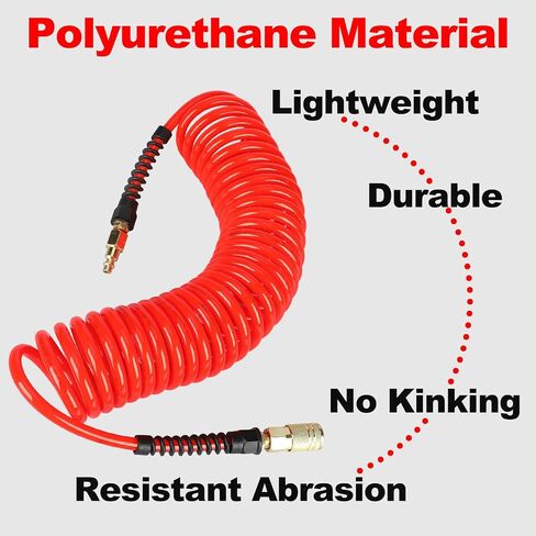 Keepro polyuro polyurethane خرطوم هواء ، 1/4 بوصة معرف على بعد 10 أقدام خرطوم ضاغط الهواء مع 1/4 بوصة قابلة للإصلاح النحاس الصلبة الصناعية مقرنة وسداد ، 145 رطل/بوصة الحد الأقصى للضغط in Kuwait