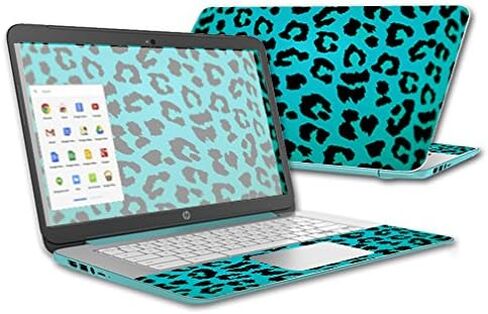 غلاف Mightyskins متوافق مع Hp Chromebook 14 (2015) غطاء ملتف وغطاء لاصق جلد الفهد المخضر in Saudi Arabia