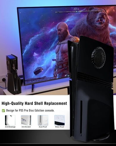 الألواح Joso faceplates لـ PS5 Pro Digital Edition ، لوحات Snap-on Black Black Protect in Kuwait