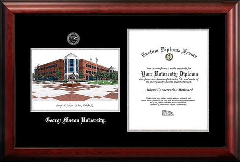 صور الحرم الجامعي NCAA George Mason Patriots إطار ميدالية فضية للجنسين جامعة جورج ميسون 10 عرض × 14 ساعة إطار دبلوم فضي منقوش، بني، مقاس واحد in Saudi Arabia