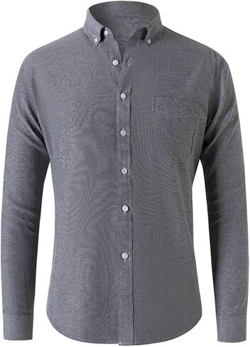 Big and Tall Business Dress Shirts for Men Cotton Long Sleeve Dress Shirt Winkle Free Button Down Collar Shirts in Saudi Arabia