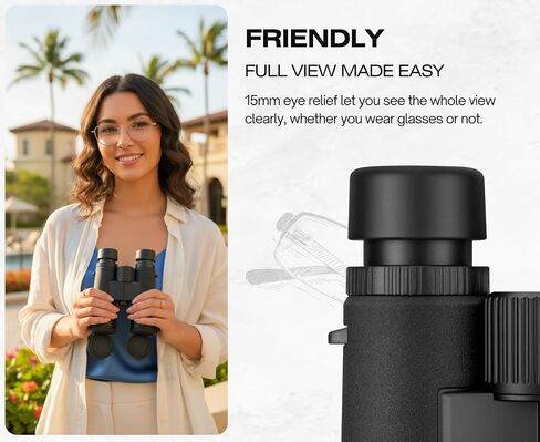 Hontry 8x42 Binoculars with IPX6 Waterproof Protection | Bird Watching, Hunting, Cruise Ship, Travel, Safari, Wildlife Viewing, Road Trip in Saudi Arabia