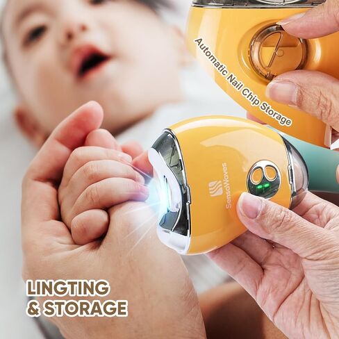 3-in-1 Electric Nail Clipper for Baby & Adults, USB Rechargeable Trimmer with LED Light, Polisher and Storage Container, Adjustable Speeds Nail Clipper for Kids, Seniors & Caregivers (Safe & Quiet) in Saudi Arabia