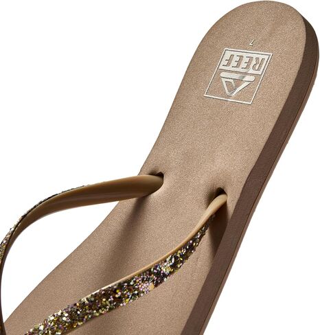 Reef Stargazer Womens Beach Flip Flop, Super Lightweight and Soft Footbed, Thin Glitter Strap, Shadow, 7 in Saudi Arabia