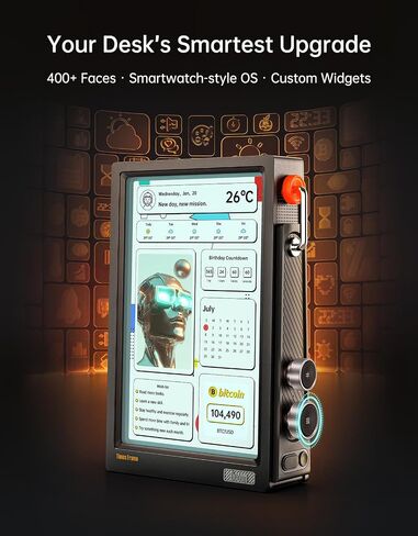 Divoom Times Frame-10.1" Digital Picture Frame Transparent IPS with RGBLED Rotary Knob WiFi 64GB 400+Clock Faces Widget 50+API Feeds Gift Mode Pixel Art Community Personalized Data Display (White) in Saudi Arabia