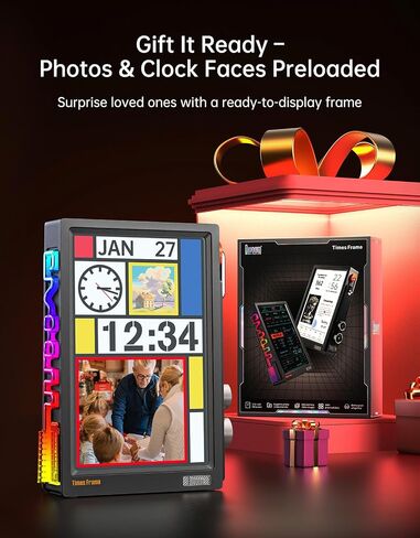 Divoom Times Frame-10.1" Digital Picture Frame Transparent IPS with RGBLED Rotary Knob WiFi 64GB 400+Clock Faces Widget 50+API Feeds Gift Mode Pixel Art Community Personalized Data Display (White) in Saudi Arabia