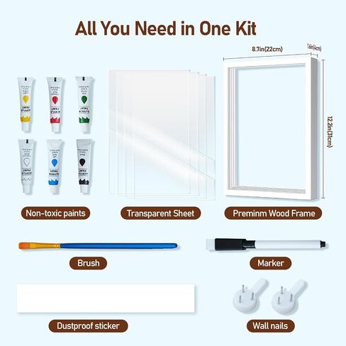 80S Family Handprint Kit, Handprint Art Craft DIY Kit, Baby Hand Print Gift for New Moms, Parents, Grandparents, 6 Safe, Non-Toxic Paints, Ideal for Mother's Day, Father's Day, Anniversary & More in Kuwait