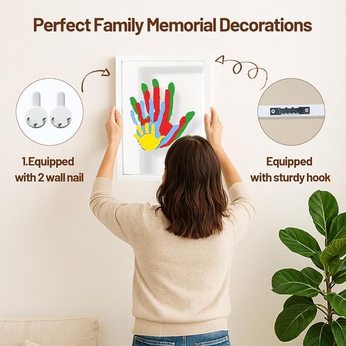 80S Family Handprint Kit, Handprint Art Craft DIY Kit, Baby Hand Print Gift for New Moms, Parents, Grandparents, 6 Safe, Non-Toxic Paints, Ideal for Mother's Day, Father's Day, Anniversary & More in Kuwait