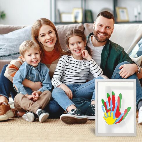 80S Family Handprint Kit, Handprint Art Craft DIY Kit, Baby Hand Print Gift for New Moms, Parents, Grandparents, 6 Safe, Non-Toxic Paints, Ideal for Mother's Day, Father's Day, Anniversary & More in Kuwait