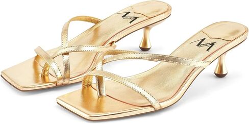 MIRAAZZURRA Kitten Heels for Women Flip Flop Thong Heel Square Open Toe Low Heel Slip On Slides for Daily Party Summer in Kuwait