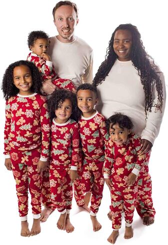 Burt's Bees Baby Baby Mens Family Christmas Pajamas Matching Sets-Organic Cotton PJs for Kids, Toddlers, Adults, Candy Cane Bears, Medium in Saudi Arabia