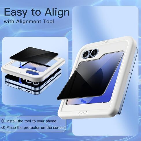 واقي شاشة الخصوصية الأمامية Jetech لـ Samsung Galaxy Z Flip 7 2025 ، فيلم زجاجي مضاد للتجسس مع أداة تثبيت سهلة ، ودية ، و 2 عبوة in Kuwait