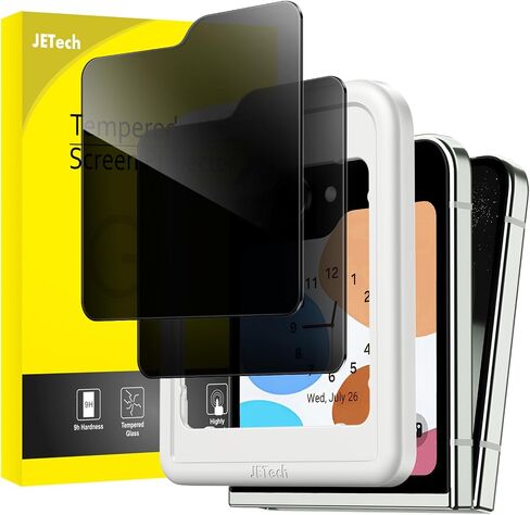 واقي شاشة الخصوصية الأمامية Jetech لـ Samsung Galaxy Z Flip 7 2025 ، فيلم زجاجي مضاد للتجسس مع أداة تثبيت سهلة ، ودية ، و 2 عبوة in Kuwait
