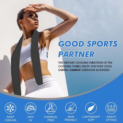 Cooling Towels (47"x12") for Neck and Face, Ice Towel for Hot Weather, Soft Breathable Chilly Gym Towels, Microfiber Towel for Work Out, Yoga, Running, Camping (Dark Blue) in Saudi Arabia