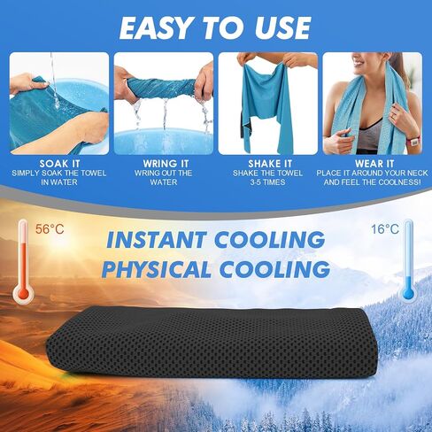 Cooling Towels (47"x12") for Neck and Face, Ice Towel for Hot Weather, Soft Breathable Chilly Gym Towels, Microfiber Towel for Work Out, Yoga, Running, Camping (Dark Blue) in Saudi Arabia