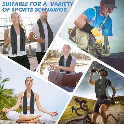 Cooling Towels (47"x12") for Neck and Face, Ice Towel for Hot Weather, Soft Breathable Chilly Gym Towels, Microfiber Towel for Work Out, Yoga, Running, Camping (Dark Blue) in Saudi Arabia