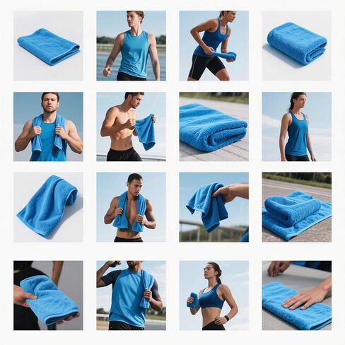 Unisex Sports Towels (Set of 2) - Ultra-Soft, Sweat-Absorbing Towels Ideal for Workouts, Gym Sessions, & Hiking Trips! in Saudi Arabia