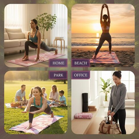 Non Slip Hot Yoga Mat Towel for Yoga | Machine Washable Yoga Towel with Silicone Grip, Quick Drying & Super Absorbent | Multi-Purpose Performance Mat 26.5'' x 72'' | Perfect Yoga Gift for Women & Men in Saudi Arabia