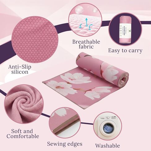 Non Slip Hot Yoga Mat Towel for Yoga | Machine Washable Yoga Towel with Silicone Grip, Quick Drying & Super Absorbent | Multi-Purpose Performance Mat 26.5'' x 72'' | Perfect Yoga Gift for Women & Men in Saudi Arabia