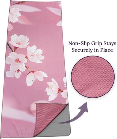 Non Slip Hot Yoga Mat Towel for Yoga | Machine Washable Yoga Towel with Silicone Grip, Quick Drying & Super Absorbent | Multi-Purpose Performance Mat 26.5'' x 72'' | Perfect Yoga Gift for Women & Men in Saudi Arabia
