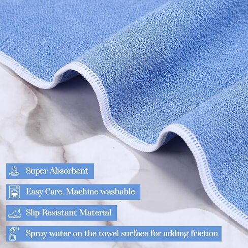 Peryiter 6 Pack Hot Yoga Towel Set - Non Slip Microfiber Towels for Mat and Hand, Quick Dry and Sweat-Activated Grip, 2 Sizes for Women Men Bikram Pilates Gym in Kuwait