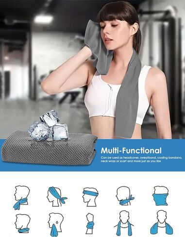 Quick Cooling Towel Ideal for Daily Workouts, Running Sports, and Outdoor Activities(Dark Grey in Saudi Arabia