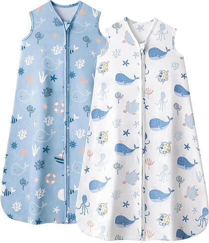 Baby Sleep Sack 18-24 Months, 0.5 TOG Wearable Blanket for Baby Boy and Girl, 2-Way Zipper Toddler Sleeping Bag 2 Pack, Lightweight Sleep Sacks Orange Flower（X-Large） in Kuwait