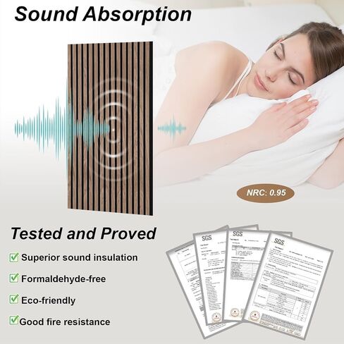 AKK-PANE Acoustic Folding Wood Slat Wall Panels, 94.5" x 23.6" 15.5ft² for Interior Wall Decor, Sound Absorbing Slat Wall Paneling, Fluted Wall Wood Panels for Stylish Spaces Noise Reduction(Walnut) in Saudi Arabia