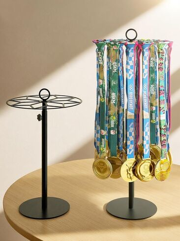 Rotatable Medal Hanger Display – Adjustable Medal Honor Display – Desktop Metal Medal Holder for Running, Sports, Taekwondo, Awards – Ribbon-Safe Hook, 45+ Medals in Saudi Arabia