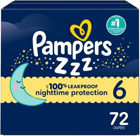 Diapers Size 6, 72 Count - Pampers Swaddlers Overnights Disposable Baby Diapers, Enormous Pack (Packaging & Prints May Vary) in Kuwait
