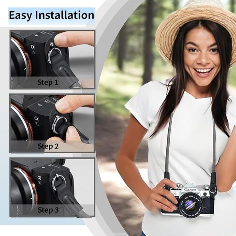 Universal Camera Strap, Camera Neck Shoulder Strap with Nylon Material,100cm Vintage Climbing Rope for DSLR, Mirrorless Cameras, Camcorders, Comfortable & Secure, Green in Kuwait