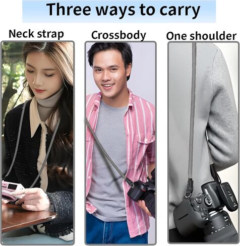 Universal Camera Strap, Camera Neck Shoulder Strap with Nylon Material,100cm Vintage Climbing Rope for DSLR, Mirrorless Cameras, Camcorders, Comfortable & Secure, Green in Kuwait