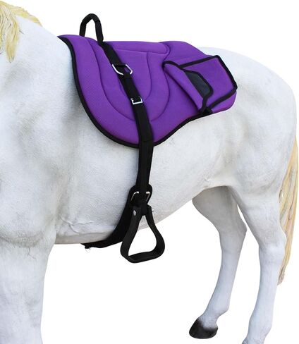 CHALLENGER Horse Neoprene Padded Anti-Slip Breathable Bareback Saddle Pad Black 39LW04PR in Saudi Arabia