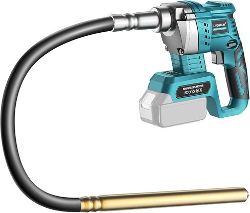 LIVOWALNY Handheld Concrete Vibrating Tool Compatible with Dewalt 20V Battery, 600W Cordless Electric Concrete Vibrator with 3.8ft Shaft Rod,6000RPM Portable Pencil Cement Vibrarator Remove Air Bubble in Kuwait