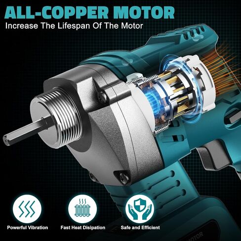 LIVOWALNY Handheld Concrete Vibrating Tool Compatible with Dewalt 20V Battery, 600W Cordless Electric Concrete Vibrator with 3.8ft Shaft Rod,6000RPM Portable Pencil Cement Vibrarator Remove Air Bubble in Kuwait