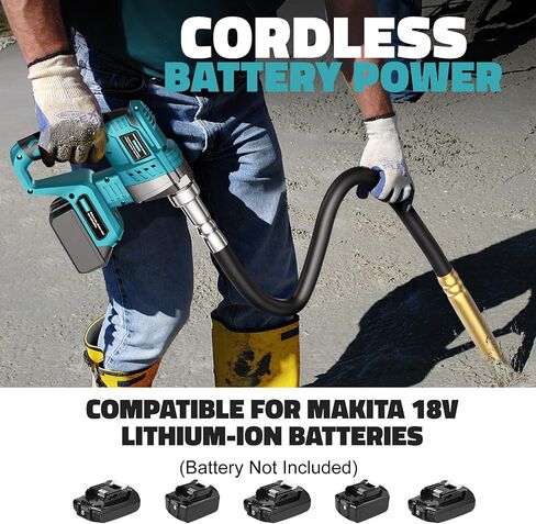 LIVOWALNY Handheld Concrete Vibrating Tool Compatible with Dewalt 20V Battery, 600W Cordless Electric Concrete Vibrator with 3.8ft Shaft Rod,6000RPM Portable Pencil Cement Vibrarator Remove Air Bubble in Kuwait
