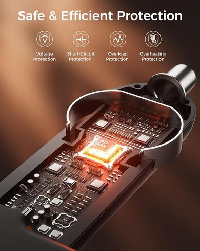 شاحن سيارات قابلة للسحب قابلة للسحب ، محول شاحن سيارة 69W لـ iPhone 16 USB C Charger Charge Fast Charge مع Light Light ، وملحقات السيارات المتوافقة مع iPhone 16/15/14/13/12 ، iPad ، Android ، Pixel in Kuwait