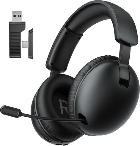 Wireless Gaming Headset with Mic for PC PS4 PS5,2.4GHz/Bluetooth Gamer Headphones with Noise Canceling Microphone (White Pink) in Saudi Arabia