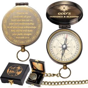 دليل الله وبوصلة البركة، الثقة في بوصلة الرب، تحية صندوق خشبي، هدية ملهمة للرجال، هدايا معمودية للأولاد المسيحيين، يوم التخرج مع صندوق خشبي in Kuwait