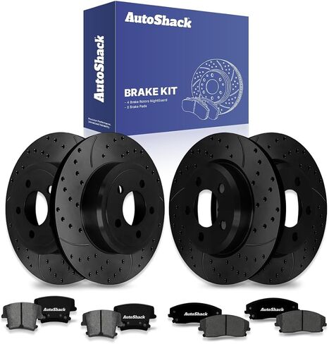 Autoshack Brake Kit Platection for Dodge Challenger Magnum 2006-2016 Charger 2005-2023 Chrysler 300 Pront الخلفية الخلفية المغطاة بالزنك المغطى بالزنك المغلفة دوارات الفرامل السيراميك Brkpkg039449 in Saudi Arabia