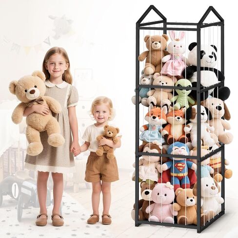 تخزين Plushies Storage Storage المحشوة ، منظمة تخزين ألعاب الأطفال عملاقة محشوة بالحيوانات ، حامل حديقة حيوانات متينة Teddy Bear Storage Room (غير مسجلة ، أبيض) in Kuwait