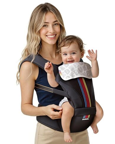 Baby Carrier with Hip Seat, BeBeBus 2-in-1 Ergonomic Newborn to Toddler Carrier up to 44 lbs, Detachable Hands-Free for Infant, All Season Forward-Facing Carry, Fits Waist Sizes up to 38 inch (White) in Saudi Arabia
