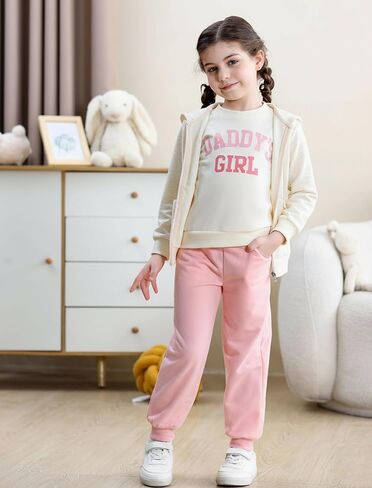 Toddler Baby Boy Girl Clothes with Pockets 2PC Long Sleeve Pullover Sweatshirt and Pants Infant Fall Winter Outfit in Kuwait